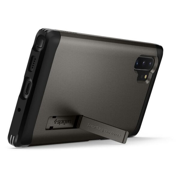 Spigen Galaxy Note 10 Plus ile Uyumlu Kılıf Tough Armor Gunmetal