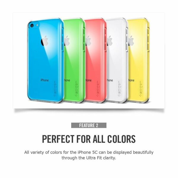 Spigen iPhone 5C ile Uyumlu Kılıf Ultra Thin Air Crystal Clear