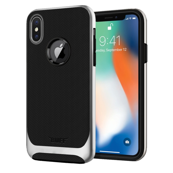 Buff iPhone X ile Uyumlu New Armor Kılıf Silver