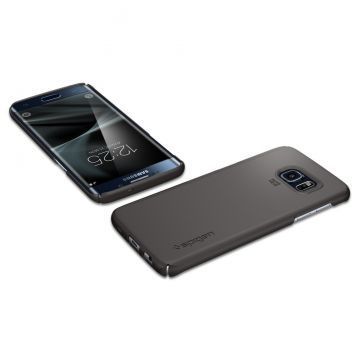 Spigen Galaxy S7 Edge ile Uyumlu Kılıf Thin Fit Ultra İnce Gun Metal
