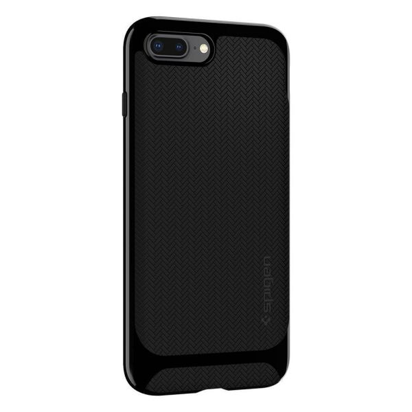 Spigen iPhone 7 Plus / 8 Plus ile Uyumlu Kılıf Neo Hybrid Herringbone Serisi Shiny Black