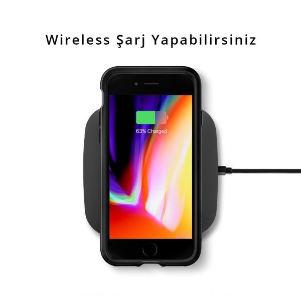 Spigen iPhone 7 Plus / 8 Plus ile Uyumlu Kılıf Neo Hybrid Herringbone Serisi Shiny Black
