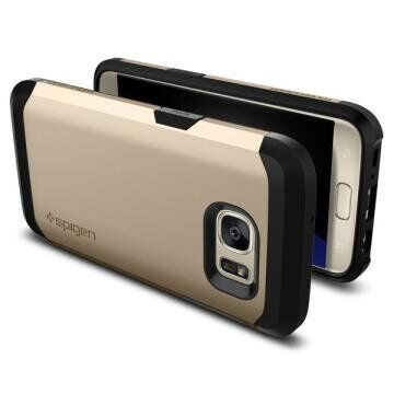 Spigen Galaxy S7 ile Uyumlu Kılıf Tough Armor Champagne Gold