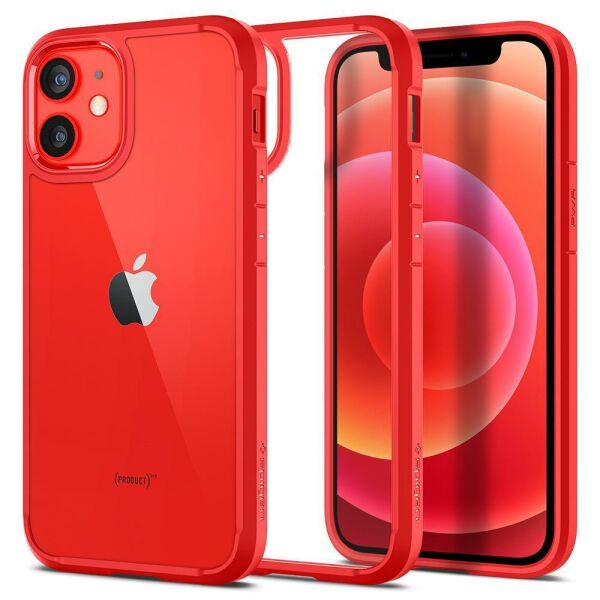 Spigen iPhone 12 Mini ile Uyumlu Kılıf Ultra Hybrid Red