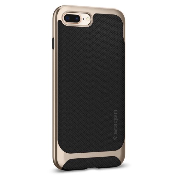 Spigen iPhone 7 Plus / 8 Plus ile Uyumlu Kılıf Neo Hybrid Herringbone Serisi Champagne Gold