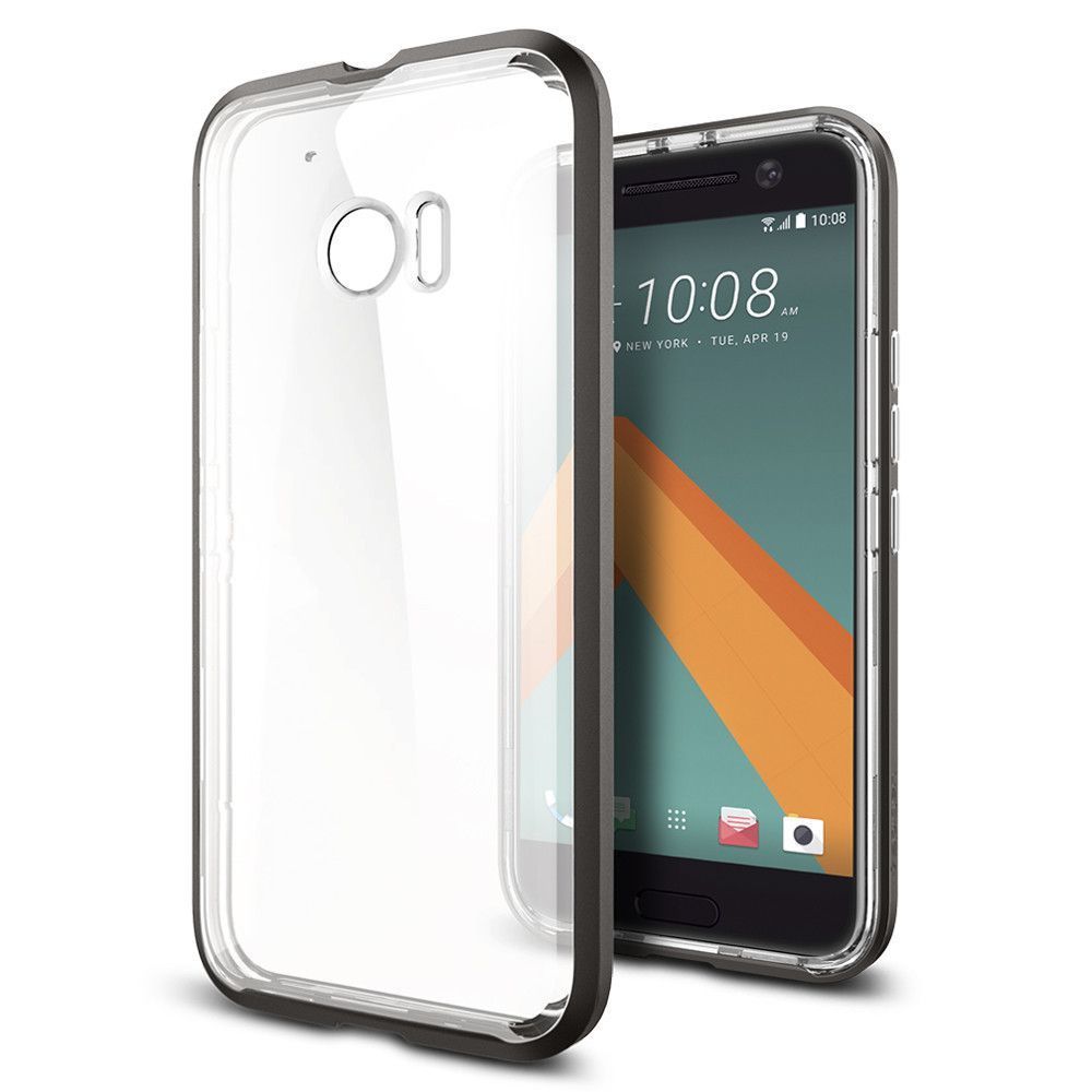 Spigen 10 ile Uyumlu Kılıf Neo Hybrid Crystal Gun Metal