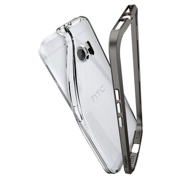 Spigen 10 ile Uyumlu Kılıf Neo Hybrid Crystal Gun Metal