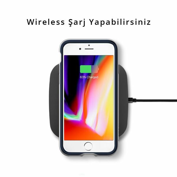 Spigen iPhone 7 Plus / 8 Plus ile Uyumlu Kılıf Neo Hybrid Herringbone Serisi Satin Silver