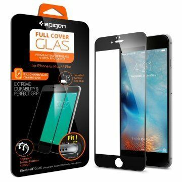 Spigen iPhone 6s Plus/6 Plus ile Uyumlu Cam Ekran Koruyucu Full Ekran Kaplama Black