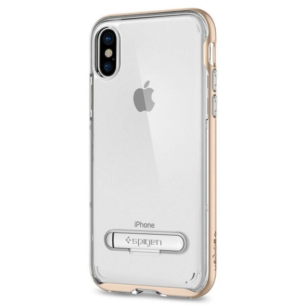 Spigen iPhone X ile Uyumlu Kılıf Crystal Hybrid Champagne Gold