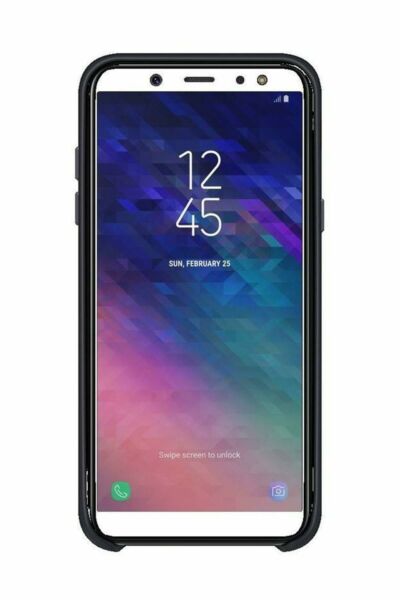 Galaxy A6 2018 ile Uyumlu Çift Katmanlı Arka Kapak Siyah EF-PA600CBEGWW