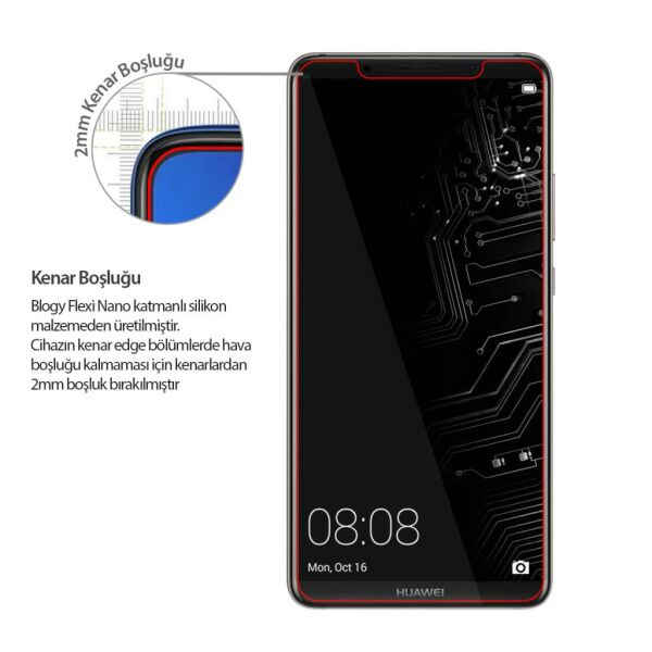 Blogy Flexi Nano Mate 10 Pro ile Uyumlu Ekran Koruyucu