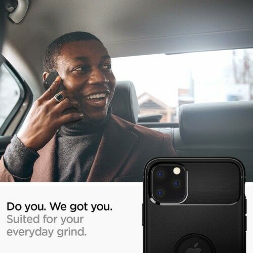 Spigen iPhone 11 Pro Max ile Uyumlu Kılıf Rugged Armor Black