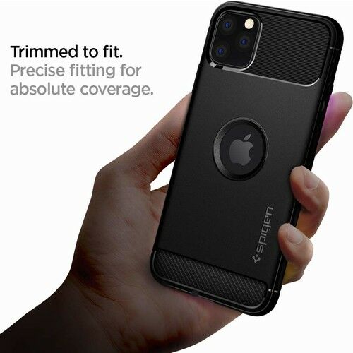 Spigen iPhone 11 Pro Max ile Uyumlu Kılıf Rugged Armor Black