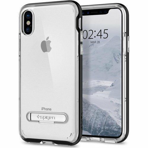Spigen iPhone X ile Uyumlu Kılıf Crystal Hybrid Black
