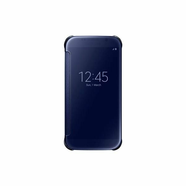 Galaxy S6 ile Uyumlu Clear View Cover Siyah EF-ZG920BBEGWW