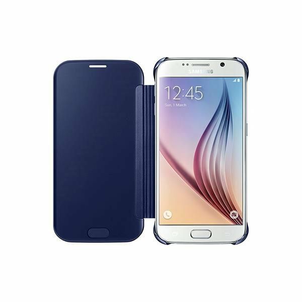 Galaxy S6 ile Uyumlu Clear View Cover Siyah EF-ZG920BBEGWW