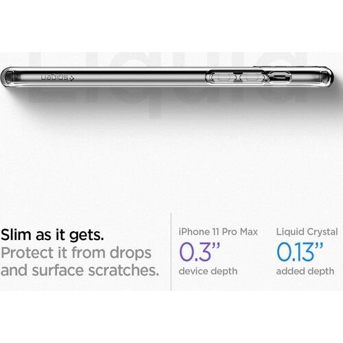 Spigen iPhone 11 Pro ile Uyumlu Kılıf Liquid Crystal 4 Tarafı Koruma Crystal Clear