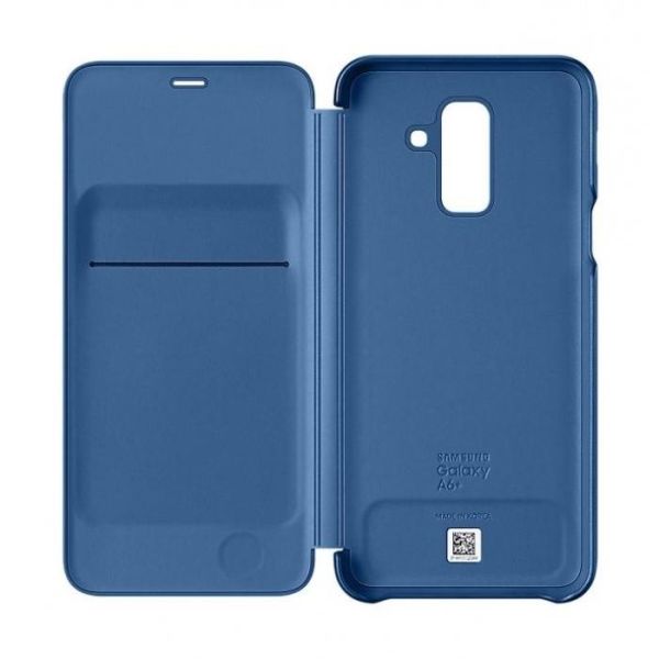 Galaxy A6+ (2018) ile Uyumlu Kapaklı Kılıf Mavi EF-WA605CLEGWW
