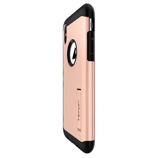 Spigen iPhone X ile Uyumlu Kılıf Slim Armor Blush Gold