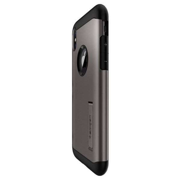 Spigen iPhone X ile Uyumlu Kılıf Slim Armor Gunmetal