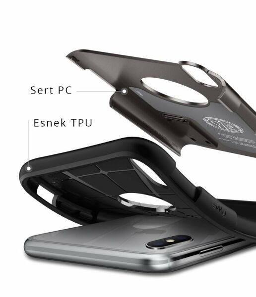 Spigen iPhone X ile Uyumlu Kılıf Slim Armor Gunmetal