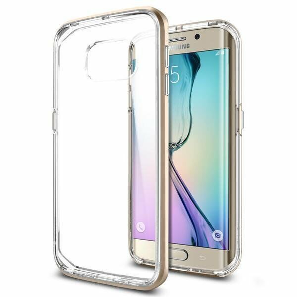 Spigen Galaxy S6 Edge ile Uyumlu Kılıf Neo Hybrid CC Champagne Gold