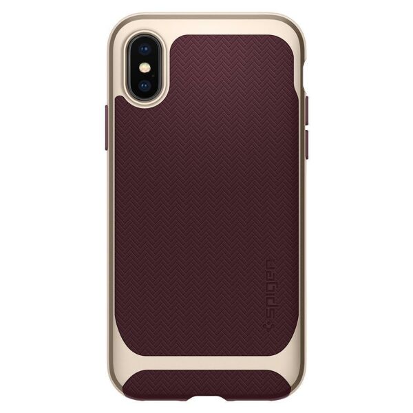 Spigen iPhone X ile Uyumlu Kılıf Neo Hybrid Burgundy