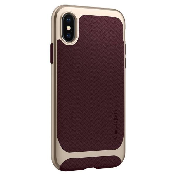 Spigen iPhone X ile Uyumlu Kılıf Neo Hybrid Burgundy