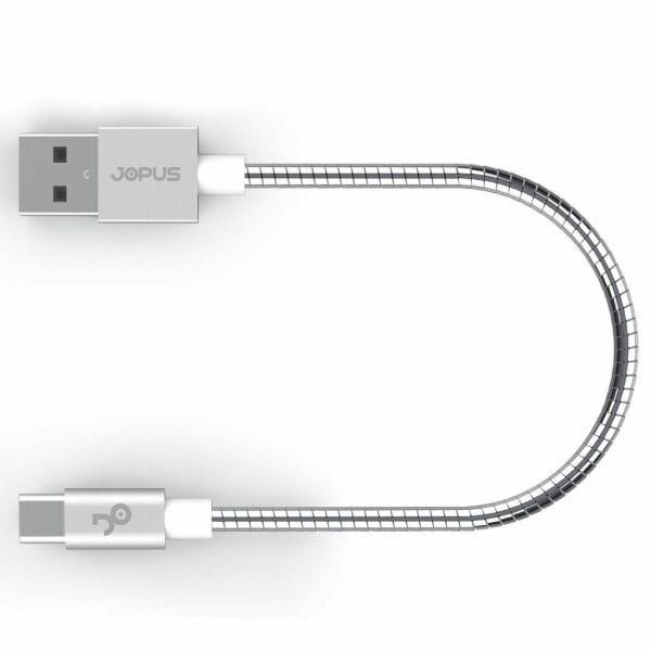 Jopus Type C JO-DK5 20cm Short Spiral Data Kablosu Gri
