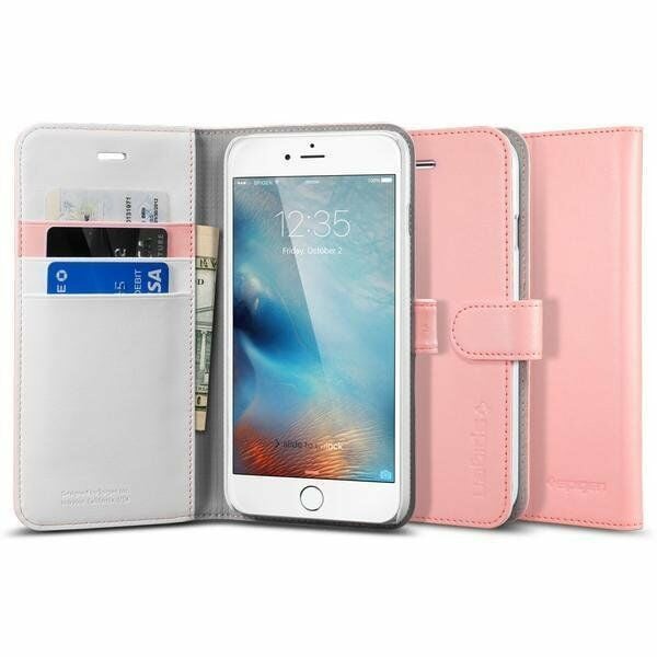 Spigen iPhone 6 Plus/6s Plus ile Uyumlu Kılıf Wallet S (Cüzdan Özellikli) Sherbet Pink