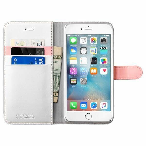 Spigen iPhone 6 Plus/6s Plus ile Uyumlu Kılıf Wallet S (Cüzdan Özellikli) Sherbet Pink