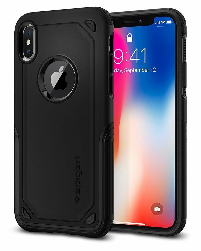 Spigen iPhone X ile Uyumlu Kılıf Hybrid Armor Black