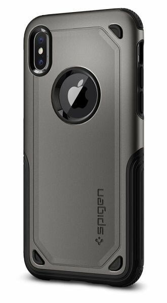 Spigen iPhone X ile Uyumlu Kılıf Hybrid Armor Gunmetal