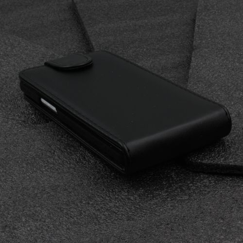 Optimus L9 ile Uyumlu Kapaklı Deri Kılıf Siyah