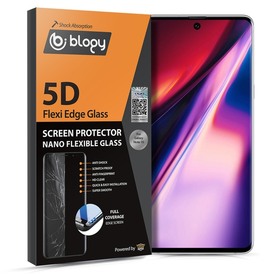 Blogy Galaxy Note 10 ile Uyumlu Flexi Edge 5D Ekran Koruyucu