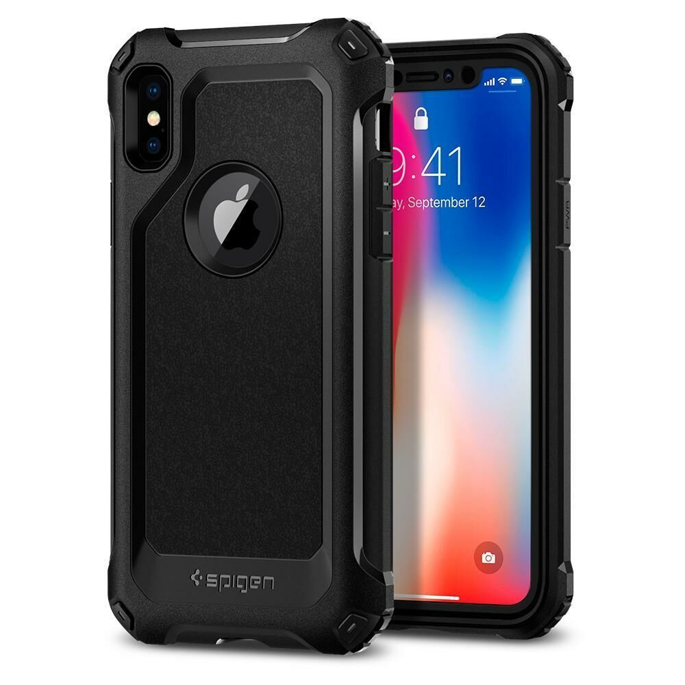 Spigen iPhone X Kılıf ile Uyumlu Pro Guard Tough Armor Extra Signature Serisi Black