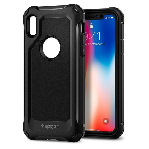 Spigen iPhone X Kılıf ile Uyumlu Pro Guard Tough Armor Extra Signature Serisi Black