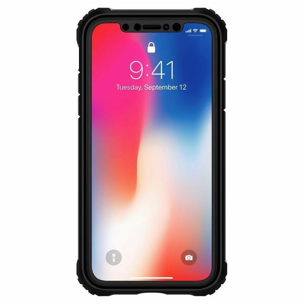 Spigen iPhone X Kılıf ile Uyumlu Pro Guard Tough Armor Extra Signature Serisi Black
