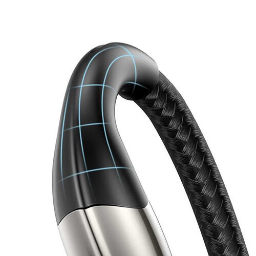 Baseus Lightning Horizontal Data ve Şarj Kablosu Işıklı 50CM CALSP-A01 Siyah