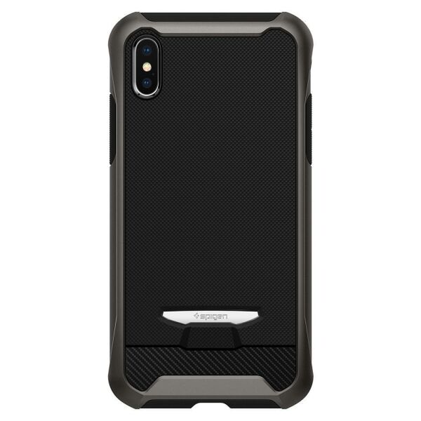 Spigen iPhone X ile Uyumlu Kılıf Reventon Signature Serisi Gunmetal