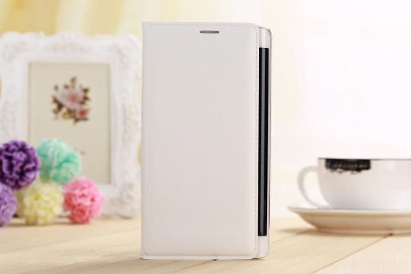 Galaxy Note Edge ile Uyumlu Kılıf Flip Cover Beyaz
