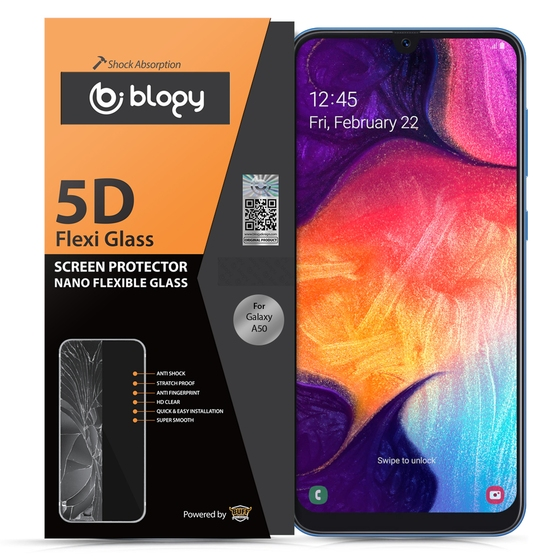 Blogy Galaxy A50 ile Uyumlu Flexi 5D Ekran Koruyucu