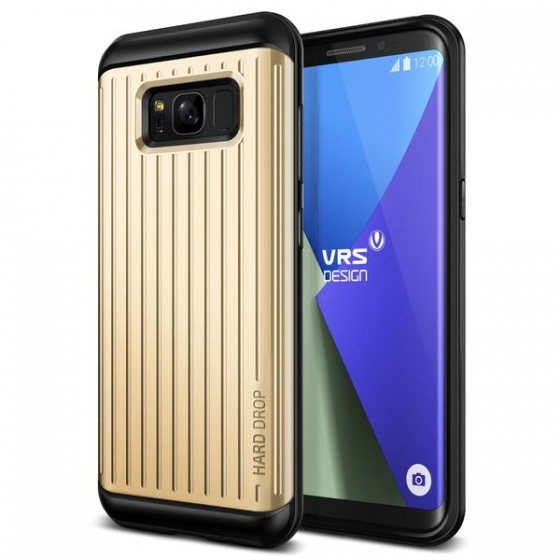 VRS Design Galaxy S8 ile Uyumlu Waved Hard Drop Kılıf Shine Gold