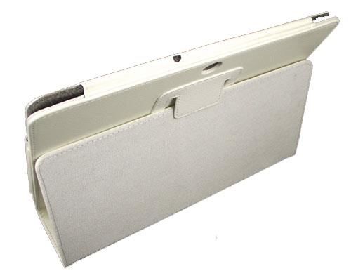 Transformer Pad TF300 ile Uyumlu Standlı Deri Kılıf Beyaz Renk