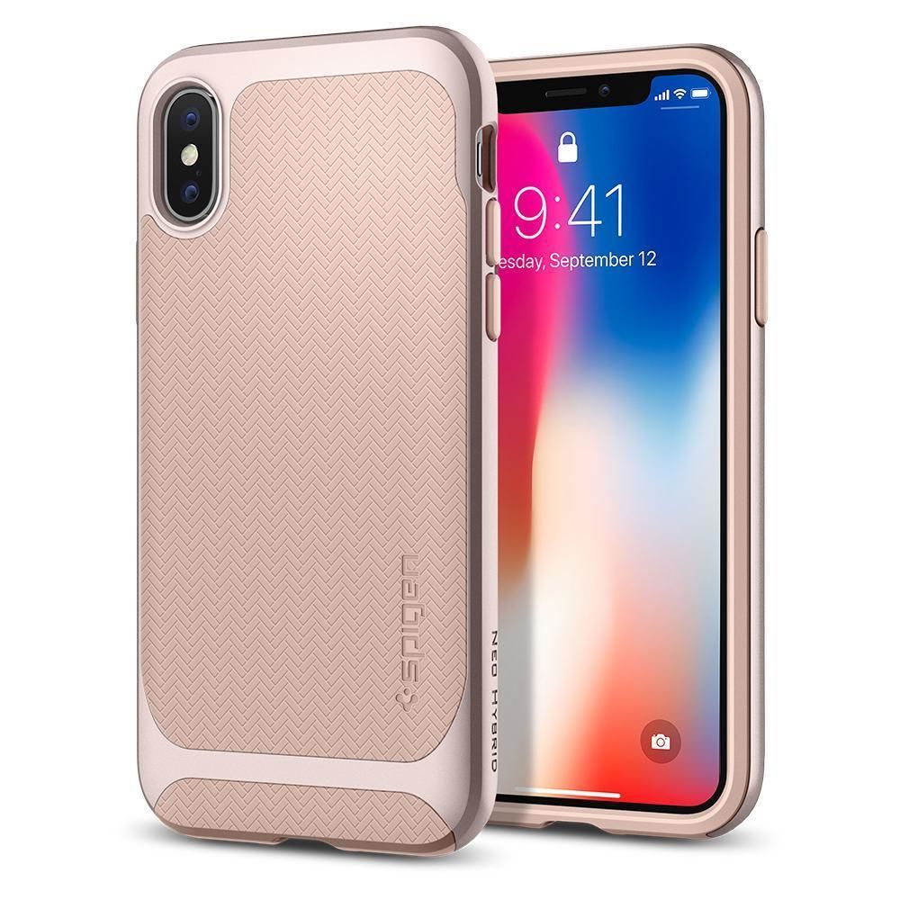 Spigen iPhone X ile Uyumlu Kılıf Neo Hybrid Pale Dogwood