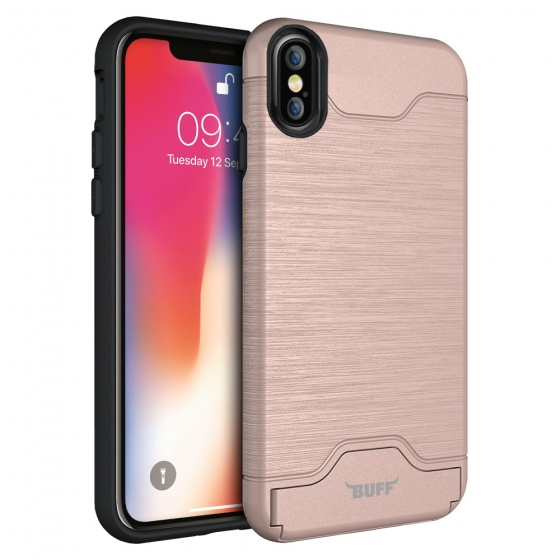 Buff iPhone Xs Max ile Uyumlu Slim Folder Rose Gold