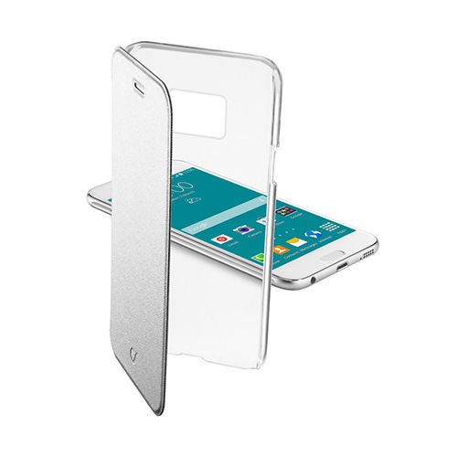 Cellular Line Galaxy S6 ile Uyumlu Clear Book Kılıf Gümüş CLEARBOOKGALS6S
