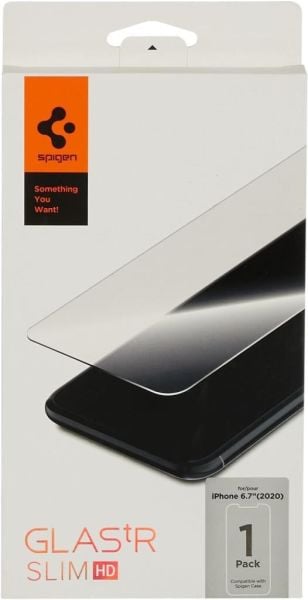 Spigen iPhone 12 Pro Max ile Uyumlu Ekran Koruyucu Glas tR HD