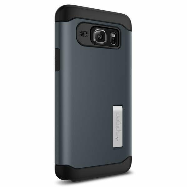 Spigen Galaxy Note 5 ile Uyumlu Kılıf Slim Armor Metal Slate